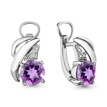 

Silver earrings with amethyst