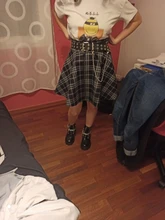 Wool Skirts Short Mini Tutu Plaid Lace-Up Gothic Lolita High-Waisted Winter Qiukichonson