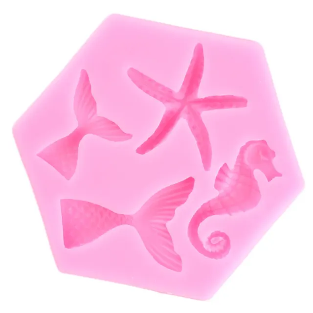 3D Sellő Farok Tengeri Csillag Szilikon Penész Fondant Csokoládé Torta Formák Díszítő Szerszám Diy Kézzel Készített Agyag Szappan - Image 6