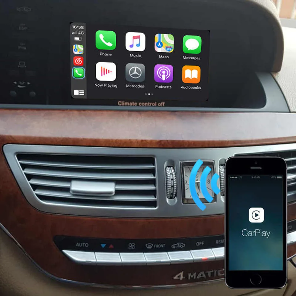 Modulo Carplay Wireless Per Mercedes-Benz S W221 Car Play Android Auto Phone Screen Mirror Mappe Apple Google Youtube Netflix