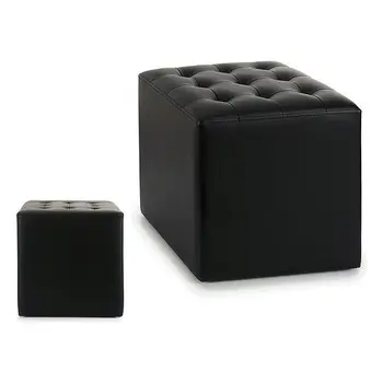 

Pouffe Gift Decor Black Leather (35 x 35 x 35 cm)