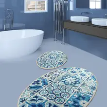 Antdecor синий круглый коврик для ванной 4" 100 см