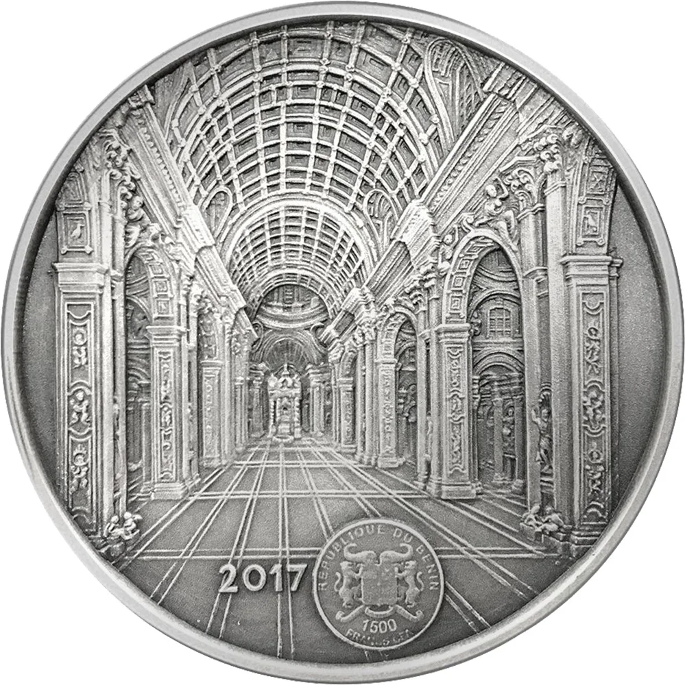 ST PETERS BASILICA Mauquoy Серебряная монета 1500 франков Бенин