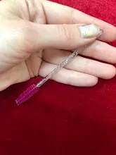 Zwellbe descartable de cristal cepillo de pestañas peine 25/50 unids/pack pestañas rímel de extensión varitas de maquillaje profesional herramienta de belleza