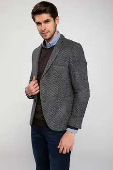 

DeFacto Men Business Blazer Male Long Sleeve Official Formal Blazer Suits Silver Grey Fit Mens Suit Office Wear -J4353AZ18WN