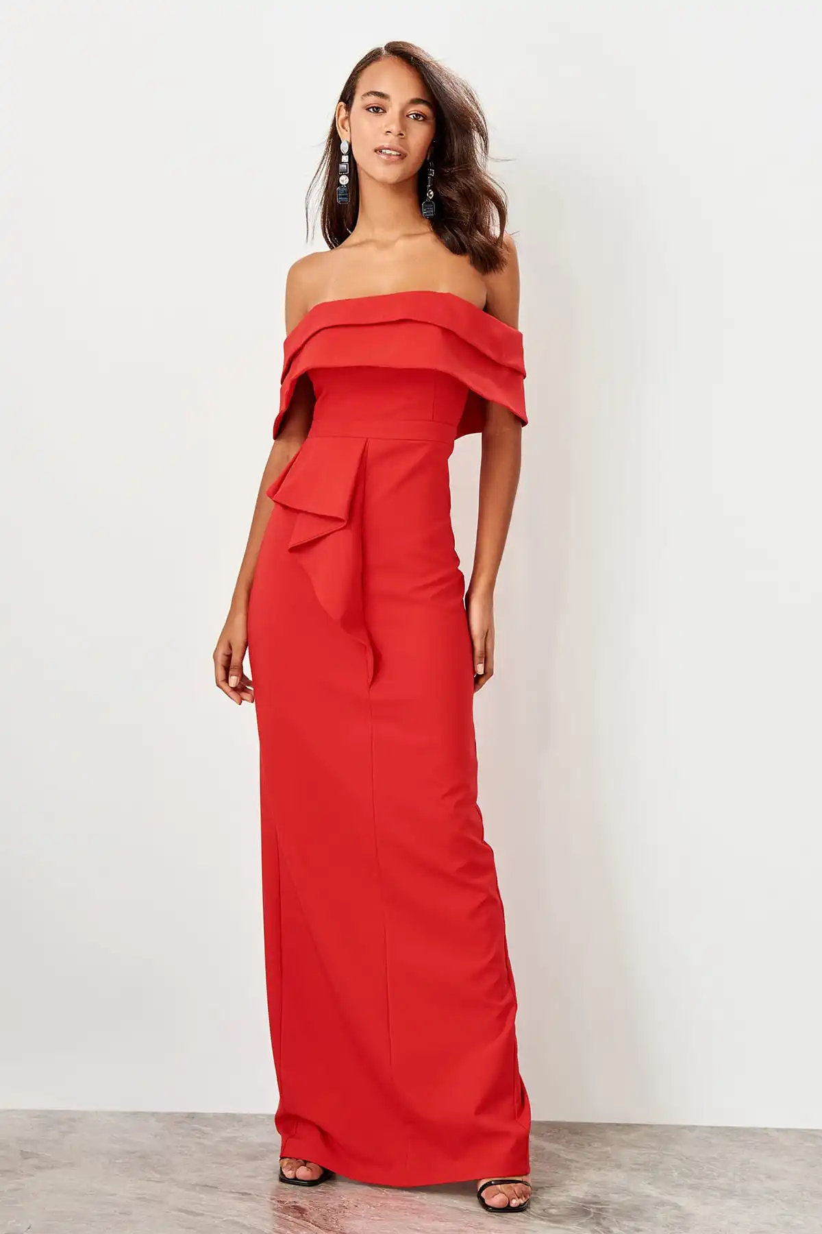 Trendyol маховик детальное вечернее платье TPRSS19BB0495|Вечерние платья| |