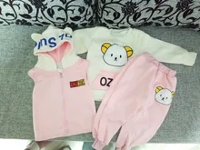 Autumn Winter Children Clothes Set New Girls Kids Cotton Thick Fleece Hoodies Vest Pants