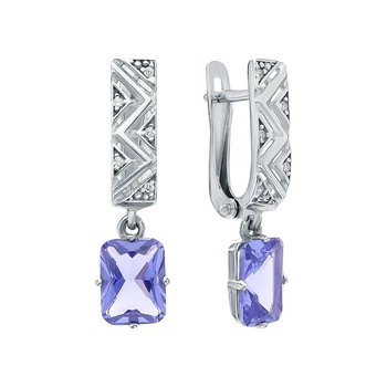 

Silver earrings with tanzanite and cubic zirconia sunlight sample 925