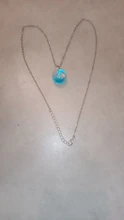 Collar con colgante de Luna y Bola de resina transparente para mujer, collar con cadena de nubes azules y blancas, regalos de joyería para niña