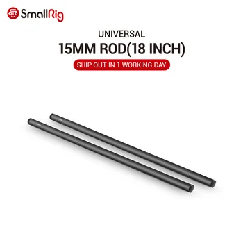 

SmallRig Black Aluminum Alloy 15mm Rods 18 Inches Long with M12 Female Thread Includes M12 Rod Caps (Pair Pack)-1055