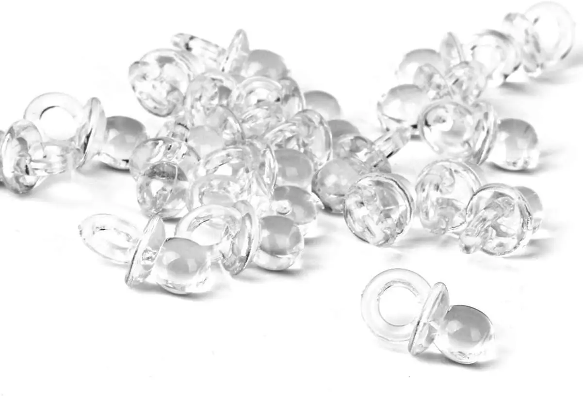 Set Ciuccio in Acrilico da 100 Pezzi - Mini Giocattoli per Battesimo e