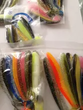 50 unids/lote 7cm 10cm suave señuelo para sábalo japonesa de silicona cebo mar gusano Swimbait Streamer de silicona atraer accesorio spinnerbait