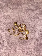 Modyle 5 unids/set moda 2019 puños de oído hoja de oro brazalete de oído pendientes de Clip pendientes largos aretes pendientes para las mujeres los escaladores sin Piercing falso pendiente de cartílago