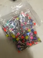40 unids/lote de materiales de laboratorio Dental, cierre de nailon colorido, pequeño pulidor de pulido plano, cepillos de Prophy, producto de dentista, herramienta al por mayor