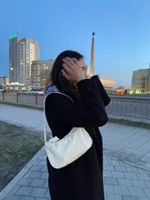 Bolso Baguette pequeño de piel sintética para mujer, pochette de diseño a la moda, suave, para hombro, Vintage, sencillo, tipo Clutch