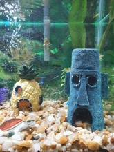 Decoration Ornament Krab-Figure Pineapple-House Aquarium Fish-Tank Krusty Cute Cartoon