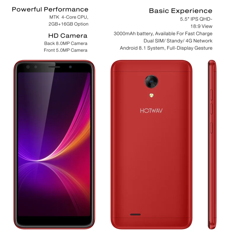 

HOTWAV COSMOS P1,2+16gb 18_9 5.5 lcd 5.0MP+8.0MP 4g LTE Android 8.1.eml