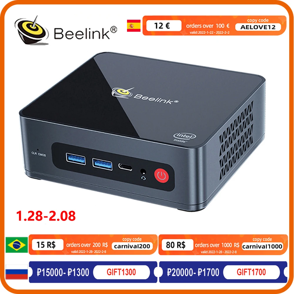 Мини-ПК Beelink U59 Windows 10 процессор Intel N5095 8 ГБ 16 DDR4 256 512 2 9 ГГц двойной экран 4K