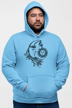 

Angemiel Wear Foliage Inside Moon And Sun Blue Men 'S Hooded Sweatshirt
