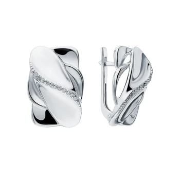 

Silver earrings with cubic zirconia sunlight sample 925
