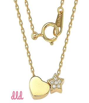 

Silver necklace plated gold with zirconitas, model VOLCAN