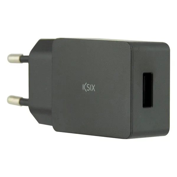 Сетевое зарядное устройство+ USB A-USB C кабель USB черный