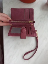 SMOOZA-Cartera de Piel de Mujer, Cartera de Piel de Mujer, billetera mate corta, billetera de Mujer con tres tarjetas plegables, 2020