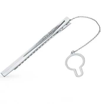 

Silver tie clip with cubic zirconia sunlight sample 925