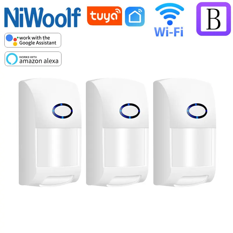 ring security system keypad Tuya WiFi Motion Sensor 25Kg Pet Immune Detector Body PIR Infrared Detectors APP Control Smart Home Security Alarm voice alarm sounder Alarms & Sensors