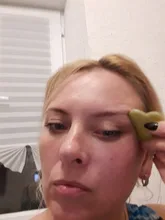 Rodillo masajeador Facial de piedra de Jade Natural, conjunto de rascador de Gua Sha verde, herramientas adelgazantes de belleza, 2 unidades