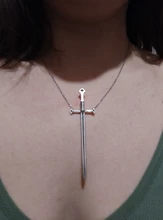 Necklace Sword Pendant Occult Tarot Dark-Jewelry Silver-Color Gothic Women for Vamgoth1573
