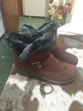 Botas de nieve cálidas con plataforma y hebilla para mujer, botines a la moda, cómodos, informales, de talla grande st480