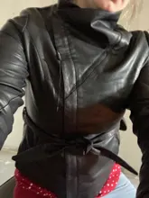 Jacket Short Turn-Down-Collar Spring Faux-Leather AORRYVLA Fashion Women New Length Slim-Style