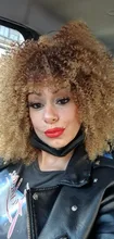 Pelucas Afro rizadas de pelo corto con flequillo para mujeres negras, cabello sintético africano sin pegamento, Cosplay, Lizzy de alta temperatura