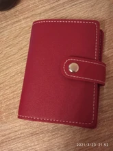 Tarjetero delgado de cuero PU para mujer, 26 tarjetas, tarjetero, monedero