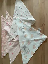 Baby Bibs Feeding-Apron Saliva-Towel Triangle Baby-Boys-Girls Cotton Cartoon Print 5pieces/Lot