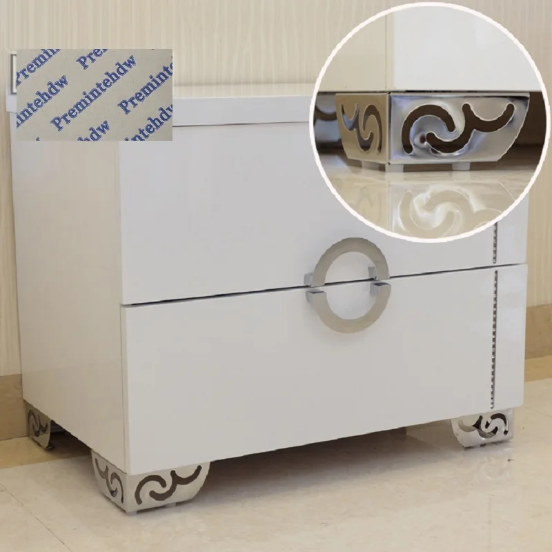 Stainless Steel Feet Leg Furniture Cabinet Cupboard Sofa Couch Hollow Out Flower Pattern 4Pcs