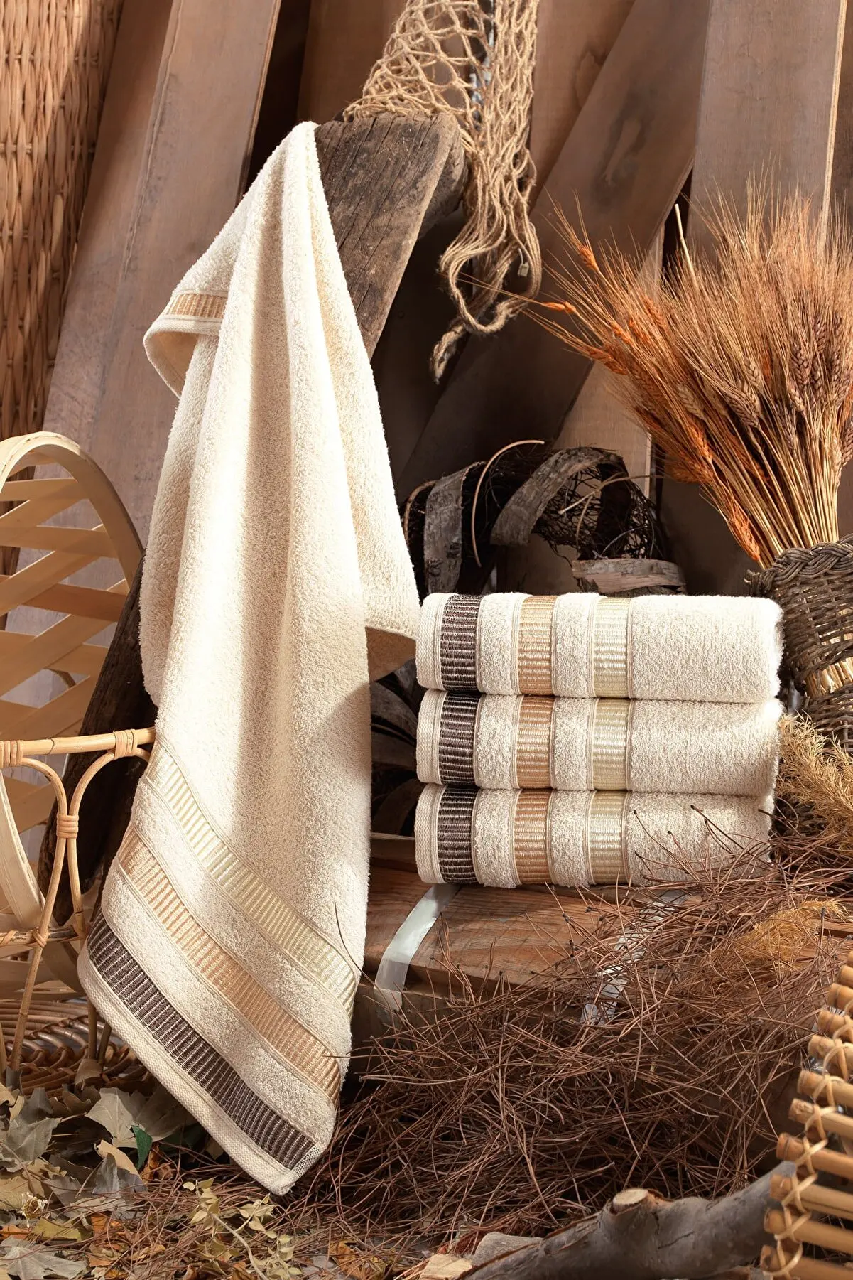

Kios Hand and Face Towel Set 4 Pieces, Turkish %100 Cotton High Quality, Luxury Super Soft, Highly Absorbent,Comfortable 50x90cm