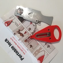 Cerradura de puerta de hotel portátil, tope de portón de autodefensa para viaje, alojamiento