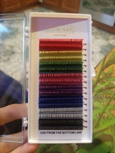 LIFMINRY-extensiones de pestañas suaves de visón, 8 colores, arco iris de color, 16 líneas Premium