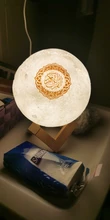 Lámpara de luna con Altavoz Bluetooth Quran, soporte para estante, aplicación de luz nocturna de Control con traducción del Corán