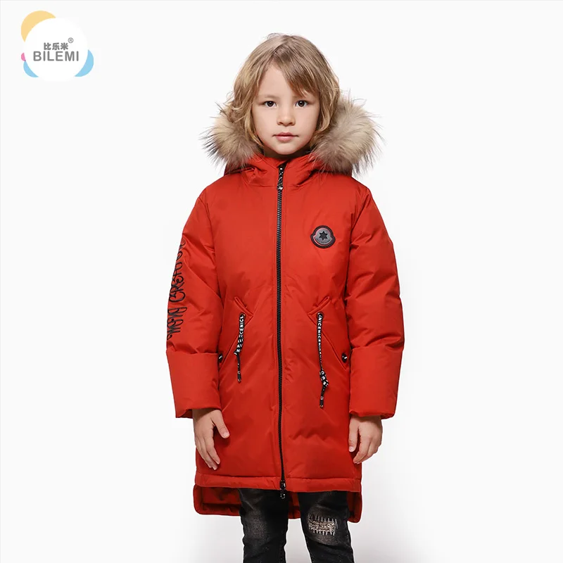 

Bilemi longline check light thin insulated lightweight heavy fur lined boys red coat