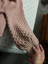 Knitted Pullover Sweater Lantern-Sleeve Turtleneck Simplee Casual Winter Autumn Solid