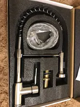 Grifos de latón para fregadero de cocina, escobilla, Palanca única, resorte extraíble, mezcladores, agua fría y caliente, grúa 9009