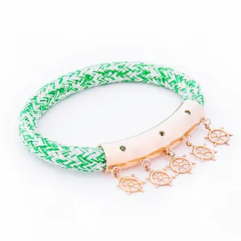

BiggDesign AnemosS Anchor Detailed Rope Bracelet - Green
