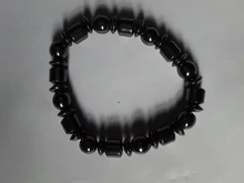 Pulsera magnética elástica de cuentas sencillas, brazalete de cuentas negras, joyería de salud