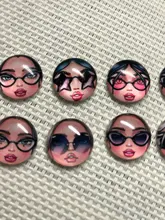 Matryoshka rusa, 10 Uds., mezcla de 12mm/18mm/20mm/25mm, cabujones redondos de cristal para hacer fotos