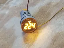 Mini voltímetro Digital redondo de 22mm, medidor de voltaje de CA 12-500V, Monitor de potencia, indicador LED, lámpara piloto, bricolaje