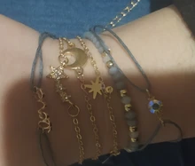 Conjunto de 29 estilos de pulseras redondas con borlas de Color plateado bohemio para mujer, conjunto de pulsera de Luna Corazón de cristal, pendiente multicapas para mujer 2021