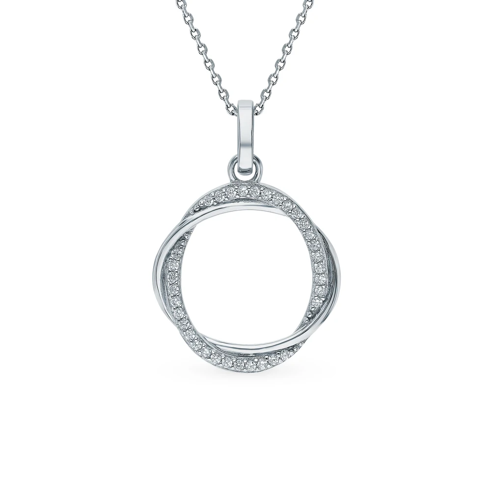 Серебряная подвеска с фианитами SUNLIGHT проба 925